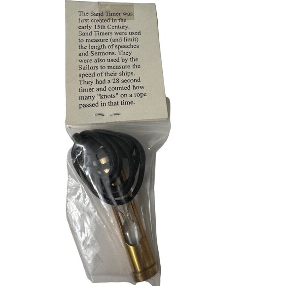 Mini Sand Timer Necklace On 30" Cord Time Management Procrastinators & Speakers - Picture 2 of 5